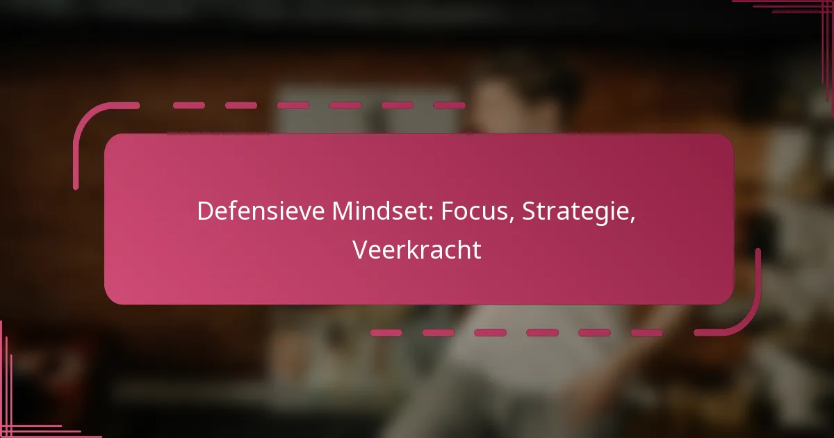 Defensieve Mindset: Focus, Strategie, Veerkracht