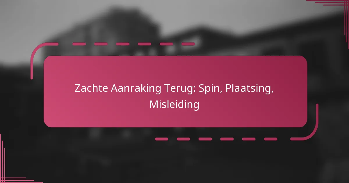 Zachte Aanraking Terug: Spin, Plaatsing, Misleiding