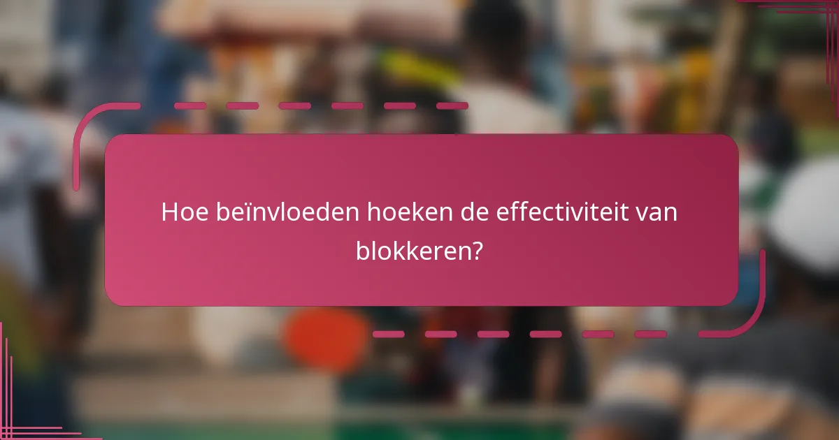 Hoe beïnvloeden hoeken de effectiviteit van blokkeren?